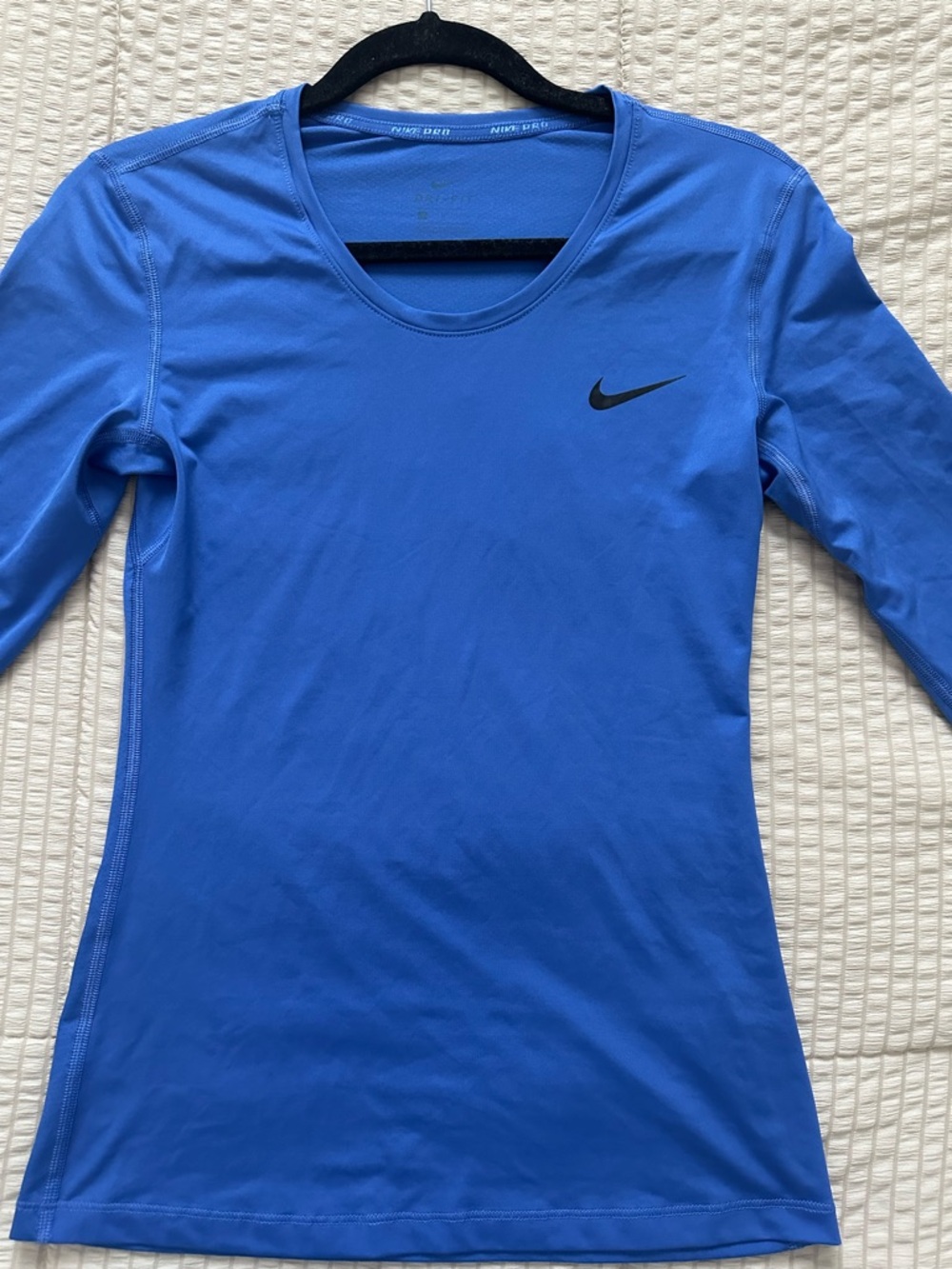 Nike Women’s Royal Blue Long Sleeve Dri-FIT Top with Black Swoosh